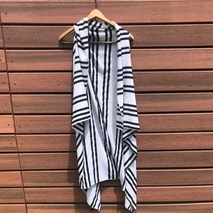 Black and white shaw vest